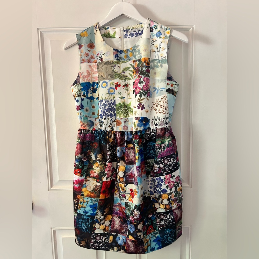 Vibrant Patchwork Sleeveless Mini Dress